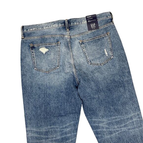 GAP Jeans Distressed Denim Boyfriend 18 / 34T NWT Gap For Good - Picture 10 of 11